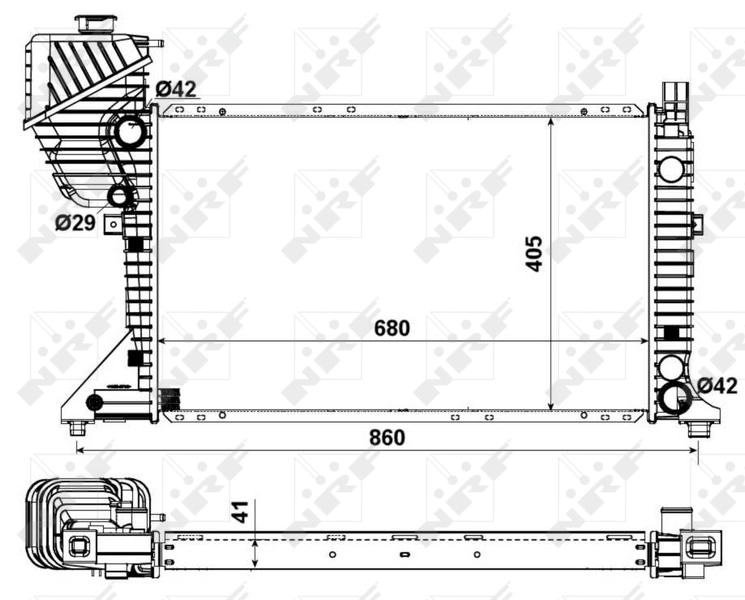 Radiador de esfriamento de motor 55348 NRF