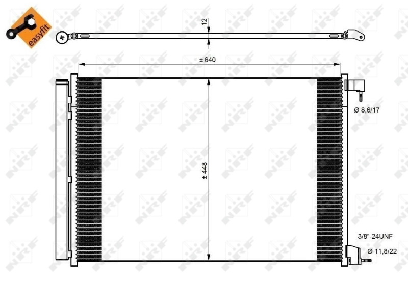 Radiador de aparelho de ar condicionado A0995000454 VAG