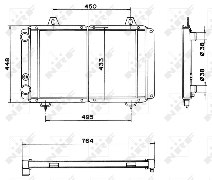 Radiador de esfriamento de motor 52035 NRF