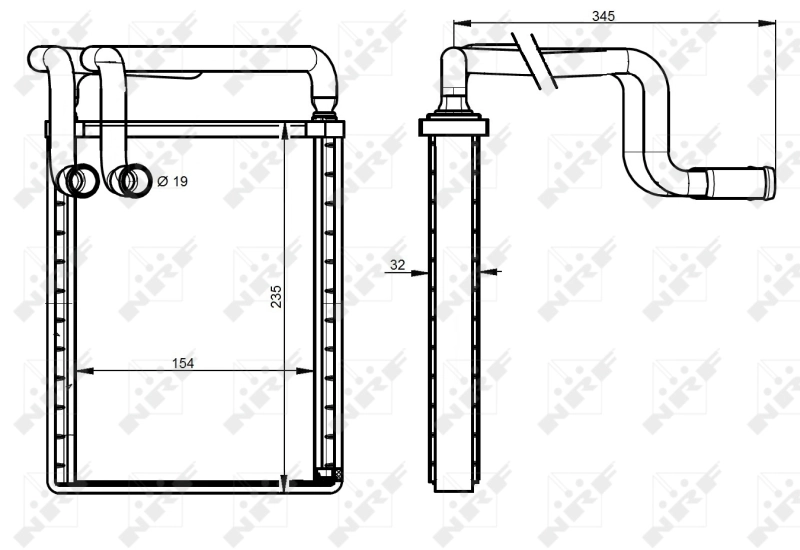 Radiador de forno (de aquecedor) 54336 NRF