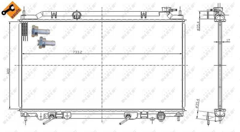 Radiador de esfriamento de motor 56081 NRF