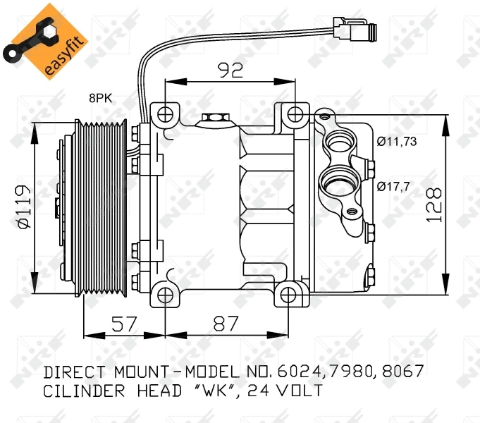 Compre 240101251 JCB Compressor de aparelho de ar condicionado