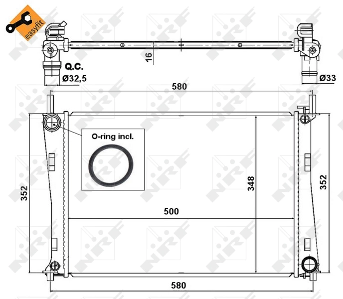 Radiador de esfriamento de motor Ford Fusion  JU