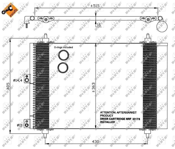 Compre 35843 NRF Radiador de aparelho de ar condicionado
