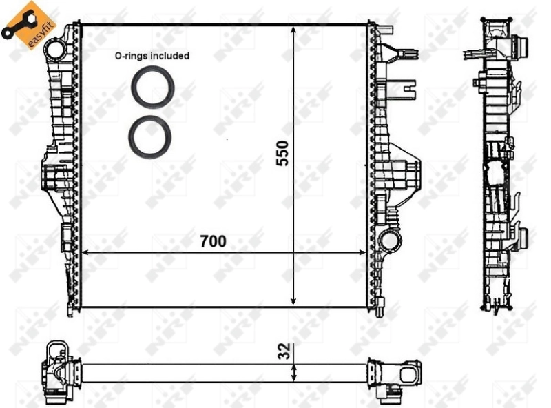 Radiador de esfriamento de motor para Volkswagen Touareg II 7P5, 7P6