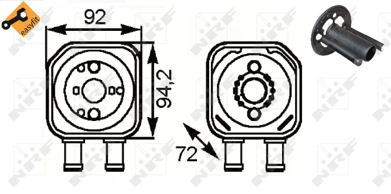Radiador de óleo (frigorífico), debaixo de filtro NRF 31179