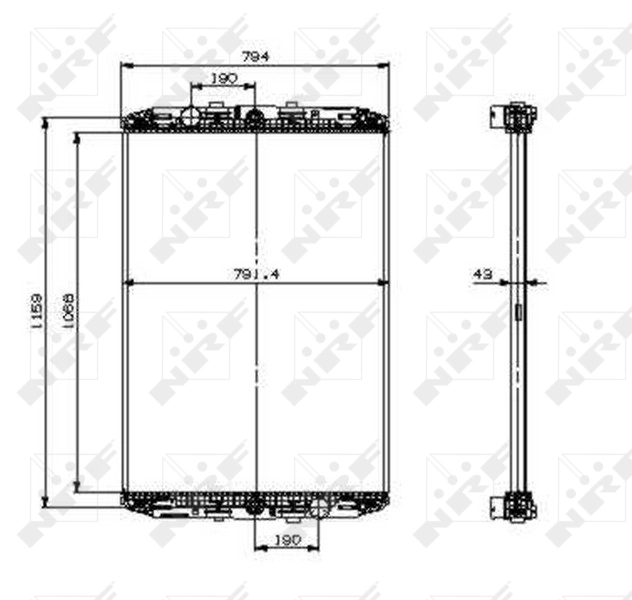 Radiador de esfriamento de motor 519541 NRF