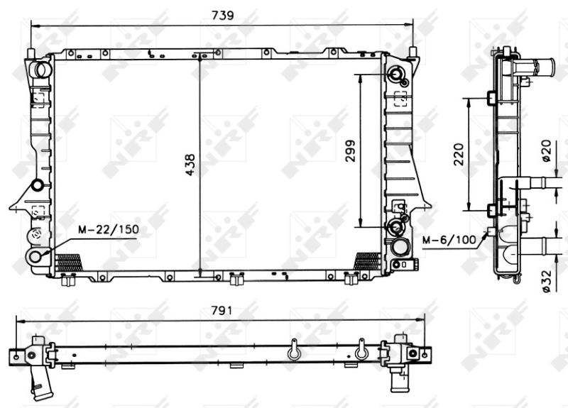 Radiador de esfriamento de motor 51319 NRF