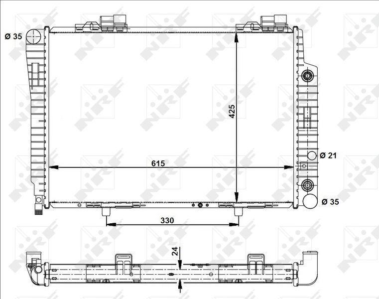 Radiador de esfriamento de motor 51282 NRF