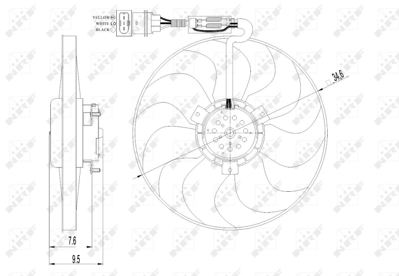 Compre 47064 NRF Ventilador elétrico de esfriamento montado (motor + roda de aletas)