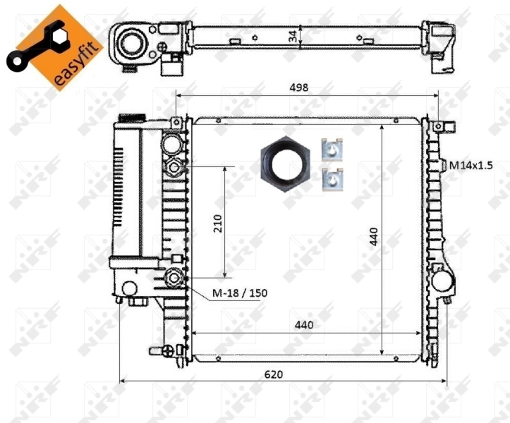 Radiador de esfriamento de motor M0050450 Jdeus