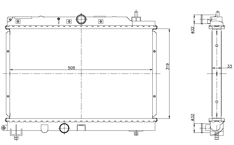 Radiador de esfriamento de motor 55306 NRF
