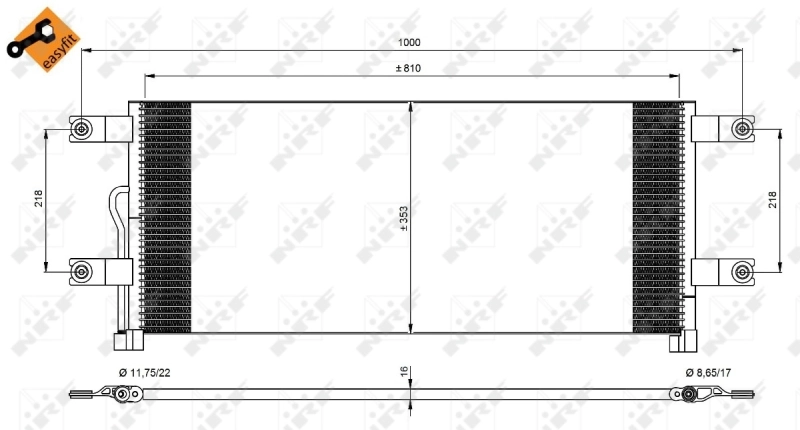 Radiador de aparelho de ar condicionado Mercedes Benz Truck TRUCK ACTROS MP4 / MP5 