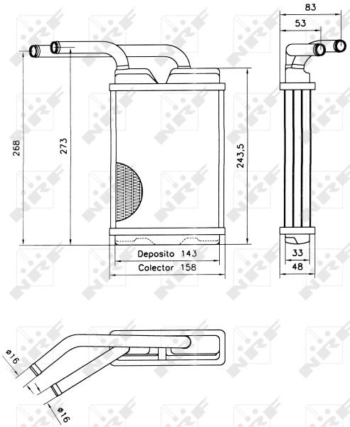 Radiador de forno (de aquecedor) para Renault Twingo I C06