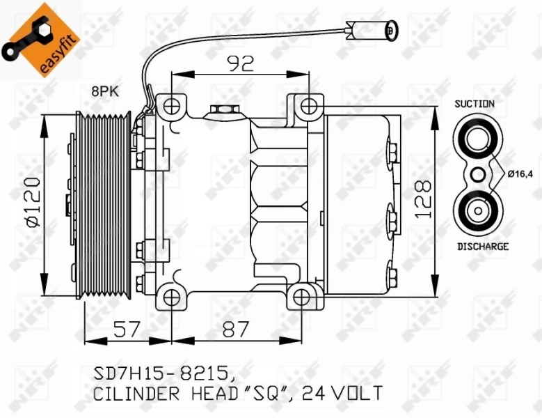 SD7H158215 Sanden Compressor de aparelho de ar condicionado