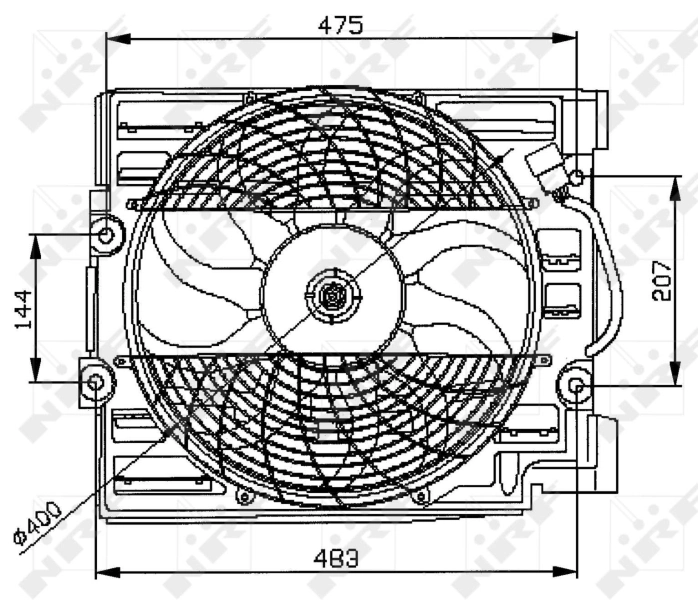 Compre 47029 NRF Difusor do radiador de aparelho de ar condicionado, montado com roda de aletas e o motor