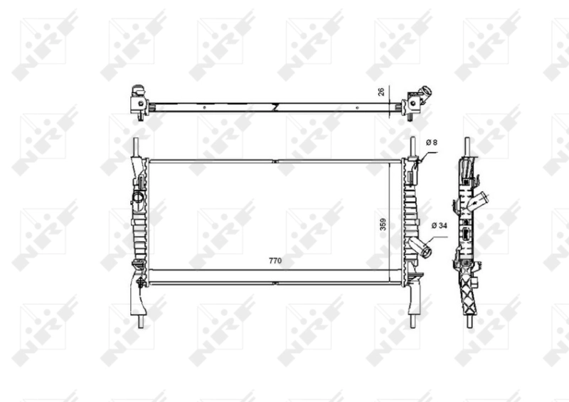 Radiador de esfriamento de motor 53746 NRF