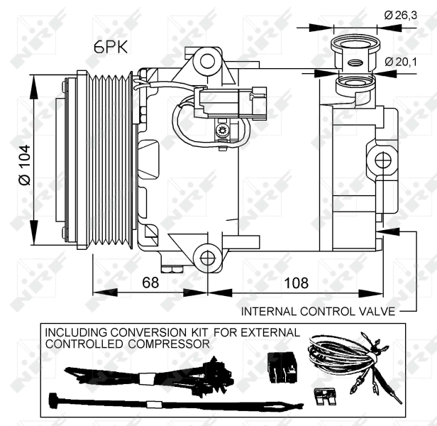 Compressor de aparelho de ar condicionado NRF 32428