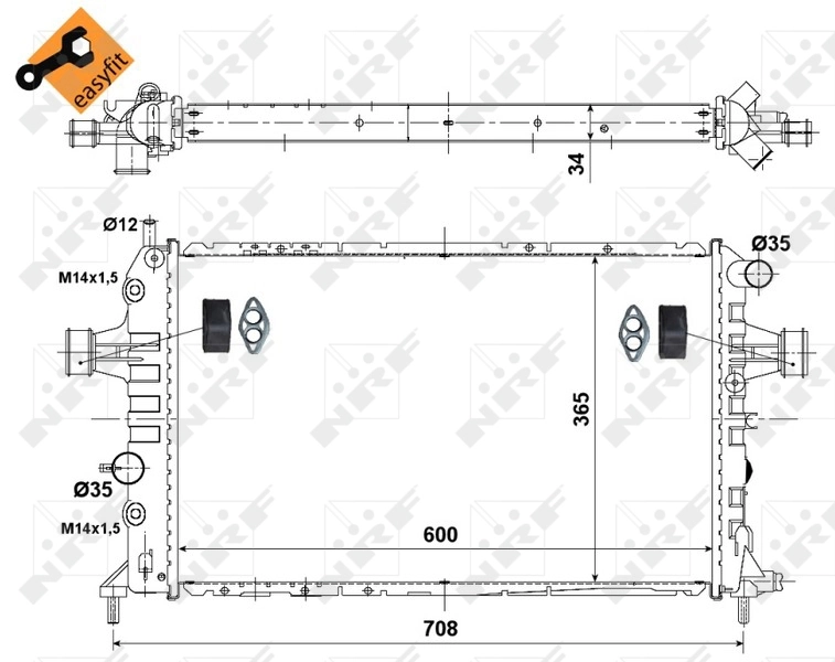 Radiador de esfriamento de motor 58178 NRF
