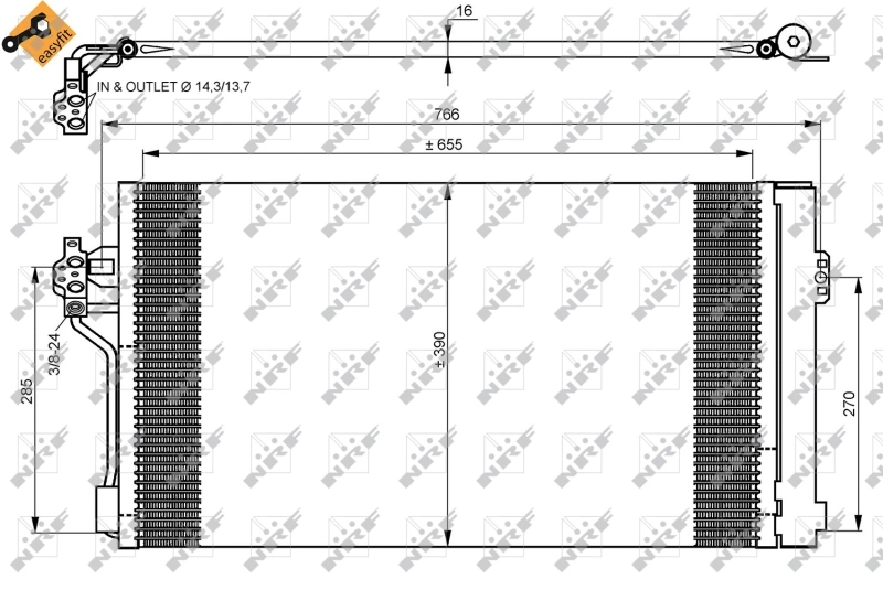 Radiador de aparelho de ar condicionado NRF 35776