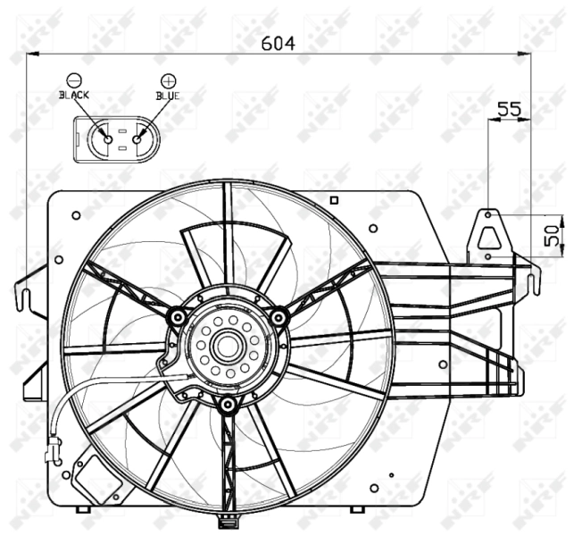 Difusor do radiador de esfriamento, montado com motor e roda de aletas NRF 47544 preço, a partir de 121,38 USD