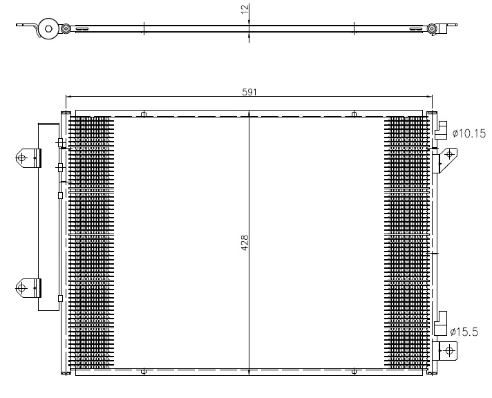 Radiador de aparelho de ar condicionado para Suzuki Vitara LY