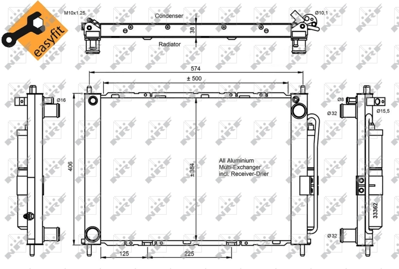 Radiador de aparelho de ar condicionado 35886 NRF