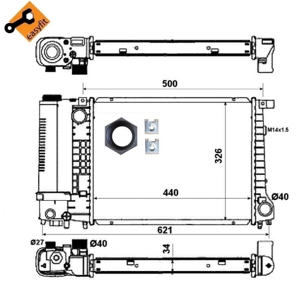Radiador de esfriamento de motor 2190217 Ford
