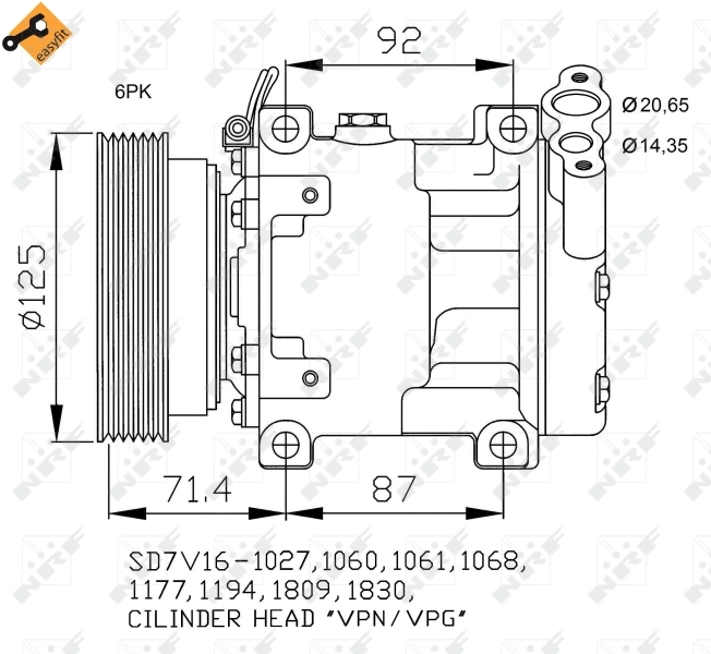  Compressor de aparelho de ar condicionado Dacia Sandero I hatchback (BS0, 1) (2008 - 2012) I