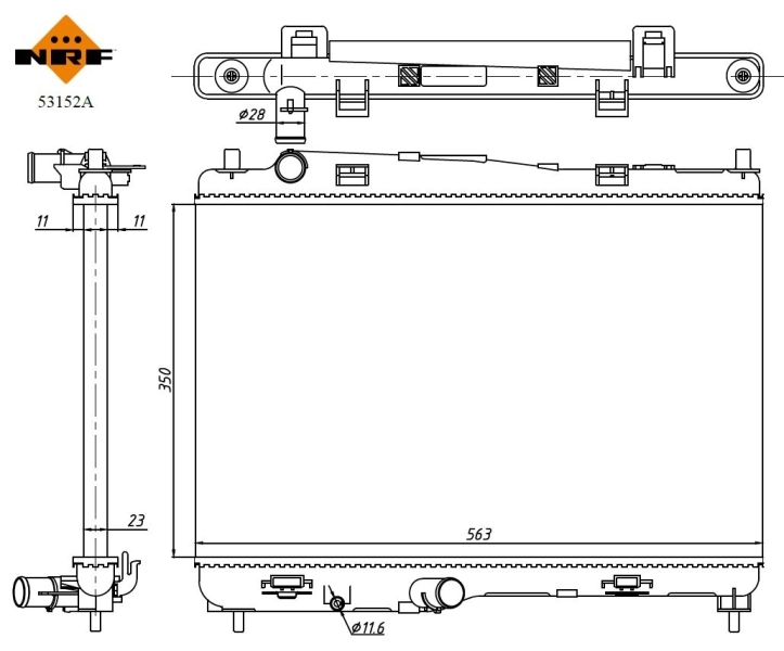 Radiador de esfriamento de motor 53152A NRF
