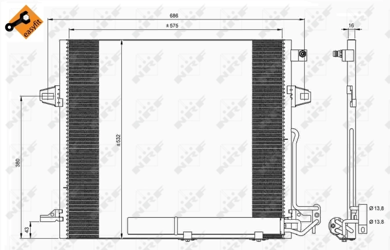 35618 NRF Radiador de aparelho de ar condicionado