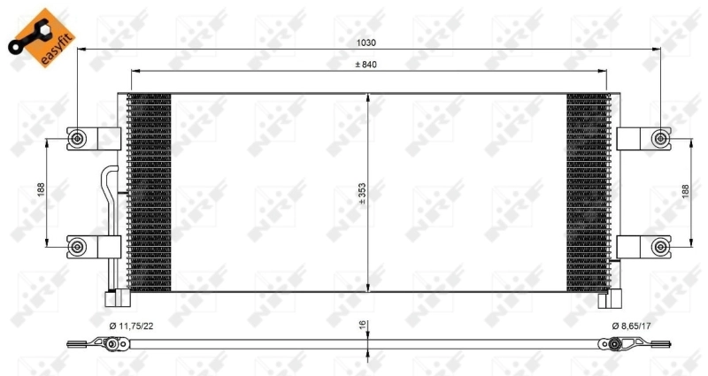 Radiador de aparelho de ar condicionado NRF 350075