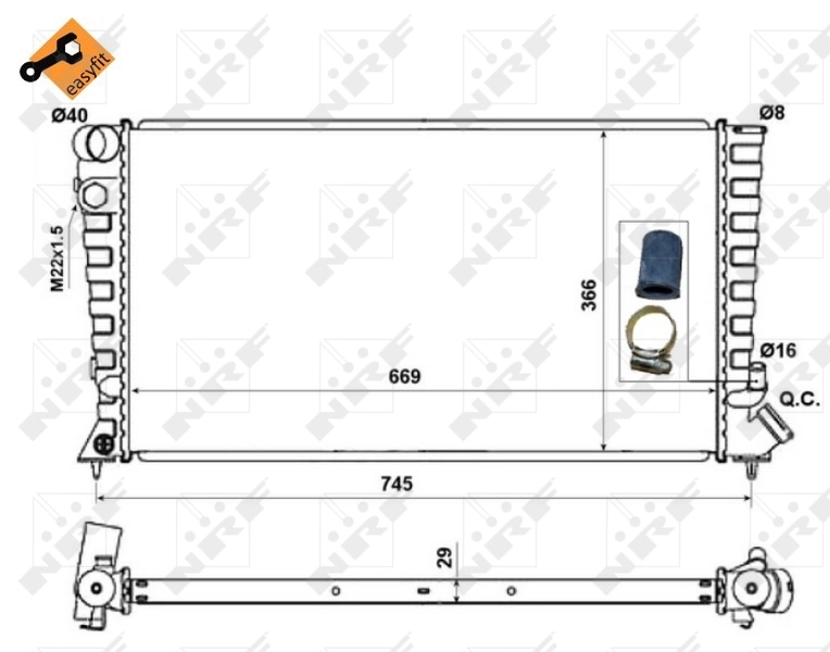 Compre 58189 NRF Radiador de esfriamento de motor