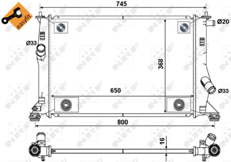 Compre 53465 NRF Radiador de esfriamento de motor