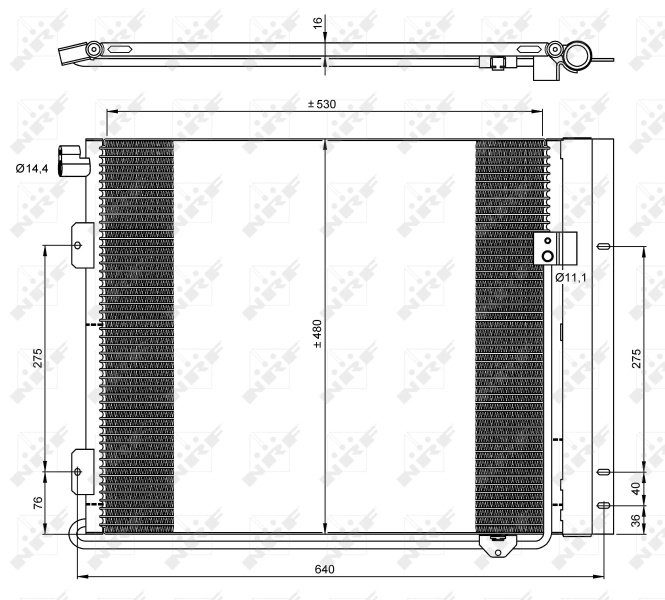 Radiador de aparelho de ar condicionado 81619200036 MAN