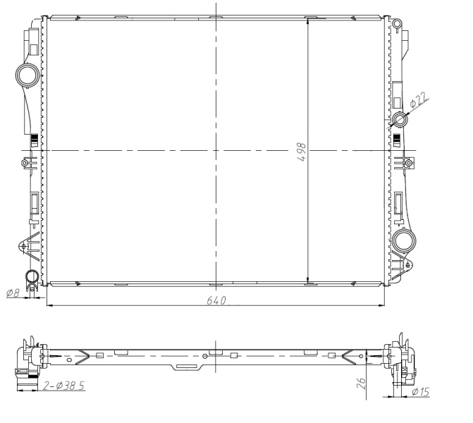 Radiador de esfriamento de motor para Mercedes S A217