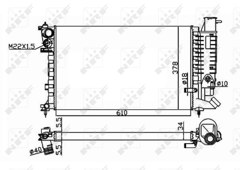 Radiador de esfriamento de motor 50419 NRF