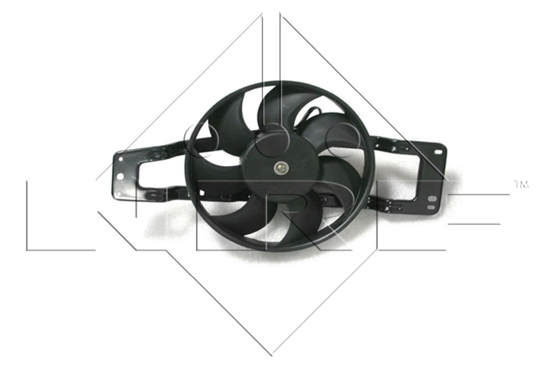 47476 NRF Difusor do radiador de esfriamento, montado com motor e roda de aletas