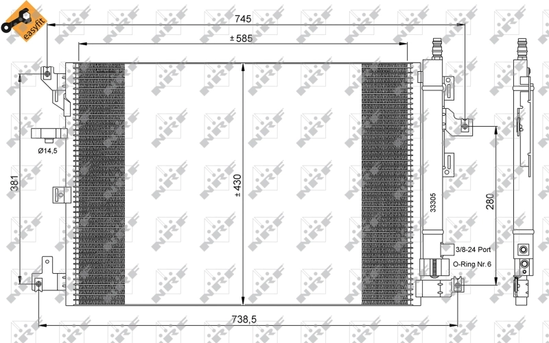 Radiador de aparelho de ar condicionado NRF 35889