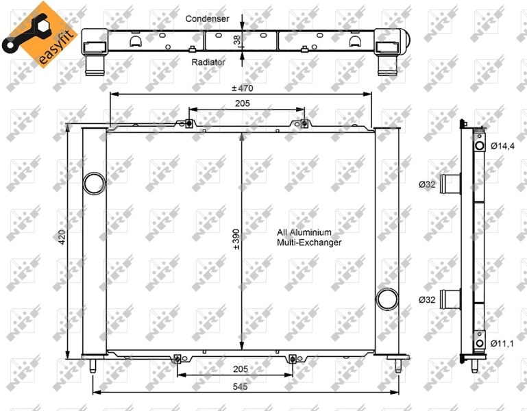35887 NRF Radiador de aparelho de ar condicionado