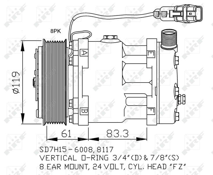 32706 NRF Compressor de aparelho de ar condicionado