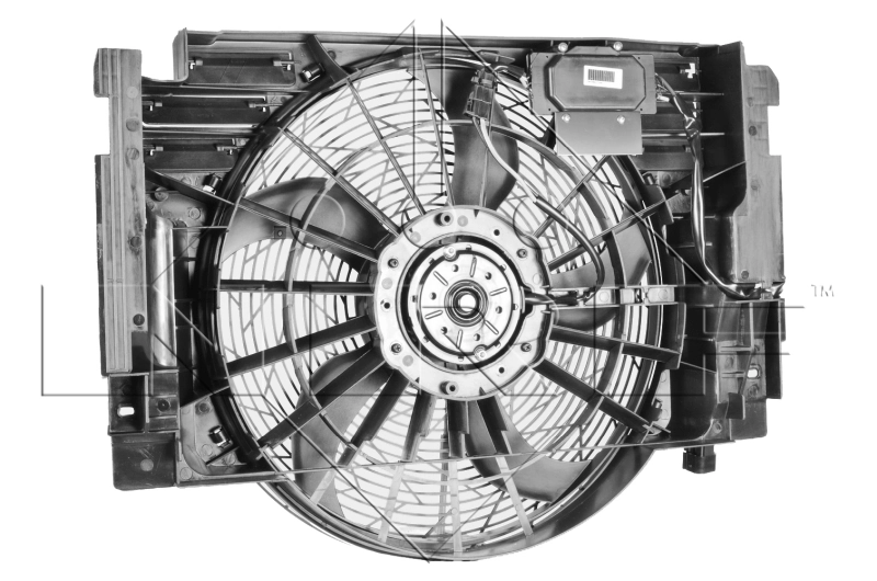 47217 NRF Difusor do radiador de aparelho de ar condicionado, montado com roda de aletas e o motor