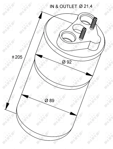 Tanque de recepção do secador de aparelho de ar condicionado NRF 33317
