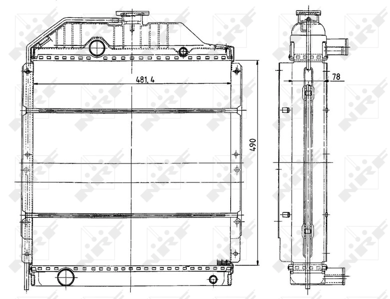 Radiador de esfriamento de motor 50491 NRF