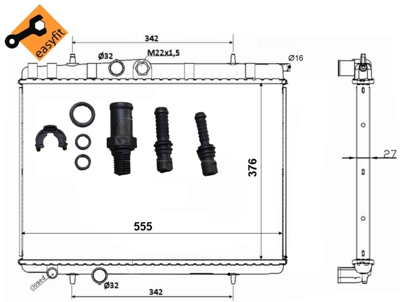 Radiador de esfriamento de motor 53120 NRF