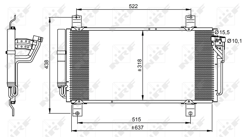 Radiador de aparelho de ar condicionado para Mazda 6 GH