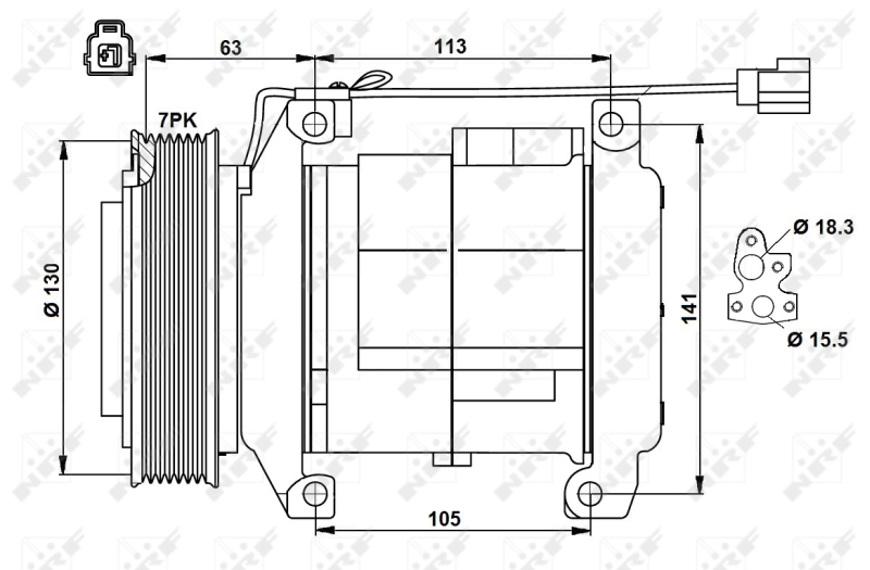 Compressor de aparelho de ar condicionado 32881 NRF