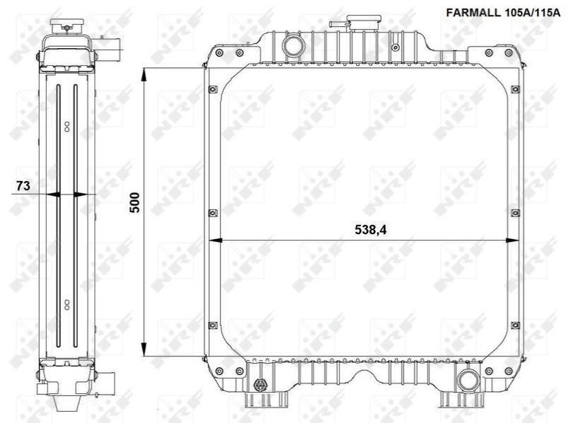 Radiador de esfriamento de motor 54090 NRF