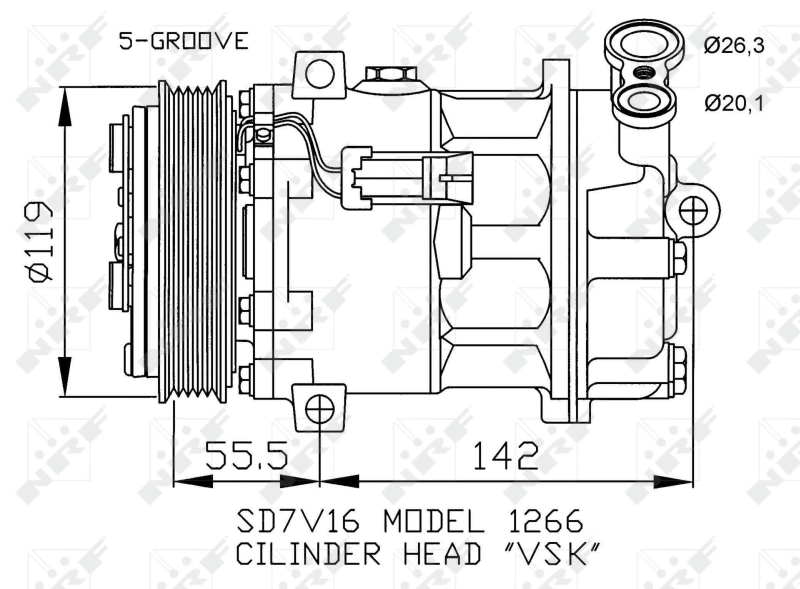 Compressor de aparelho de ar condicionado 93197129 General Motors
