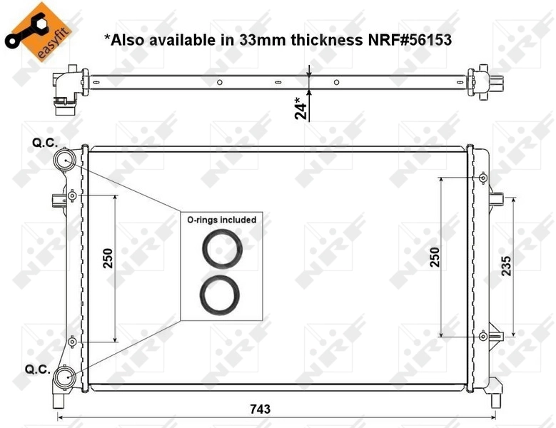 Radiador de esfriamento de motor 53405 NRF